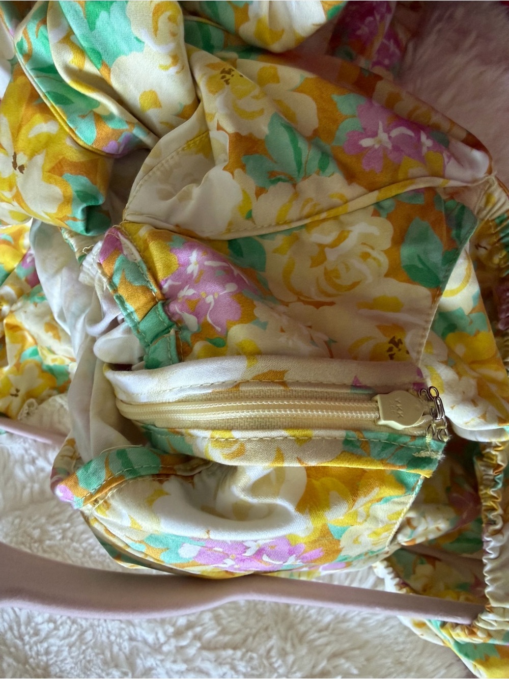 For Love And Lemons Yellow Floral Ruffle Sleeve Dress - Picture 4 of 5